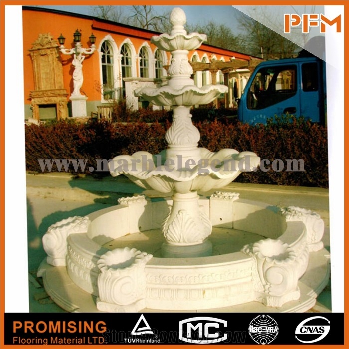 Landscaping Stone Water Fountain White Marble