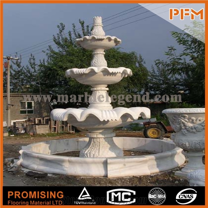 Landscaping Stone Water Fountain White Marble