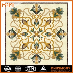 Lobby Hotels Marble Floor Design,Marble Inlay Floor Pattern, Dark Emperador/Golden Year/Rosso Verona/Crema Marfil/Honey Onyx/Onyx Green/India Green Marble Medallion
