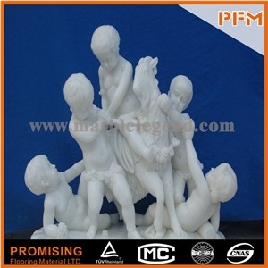 Lovely Children Garden Statues and Sculpture Marble Child Sculpture, Hunan White Marble Statues