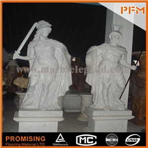 Man Woman Decoration White Stone Marble Carving Human Figure Life Size Garden Statues, Hunan White Marble Statues