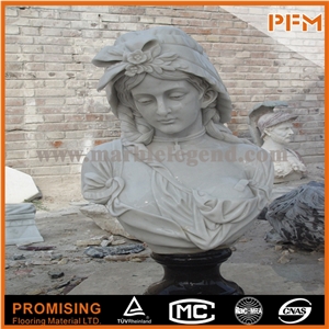 Manufacturer Custom Wholesale Antique Lady Bust Statues, Hunan White Marble Statues