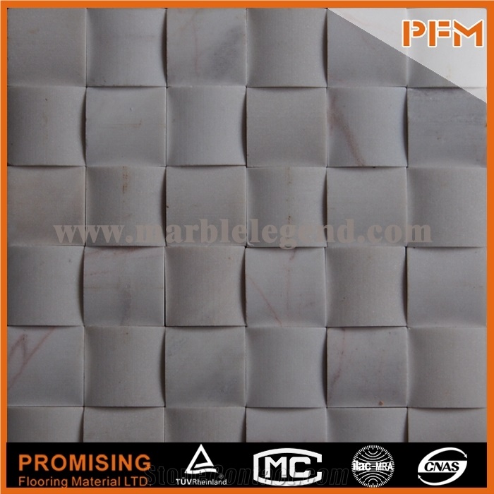Manufacturer Of 300x300mm Tiles White Marble Mosaic Mosaic the Free Style Glass Mix Stone Mosaic