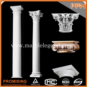 Marble Column Pillar,Roman Round Pillars Marble Column Natural Stone Columns