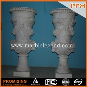 Marble Flower Pot Planter,Marble Flowerpots,Hand Carved Marble Pots