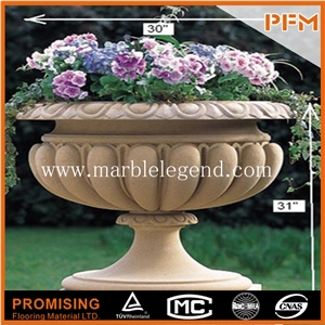 Marble Flower Pot, Stone Planter,Decorative Garden Marble Flower Pot for Sale