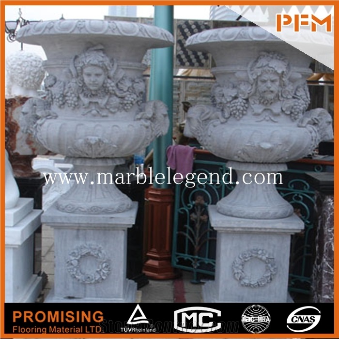 Marble Flower Pot, Stone Planter,Decorative Garden Marble Flower Pot for Sale