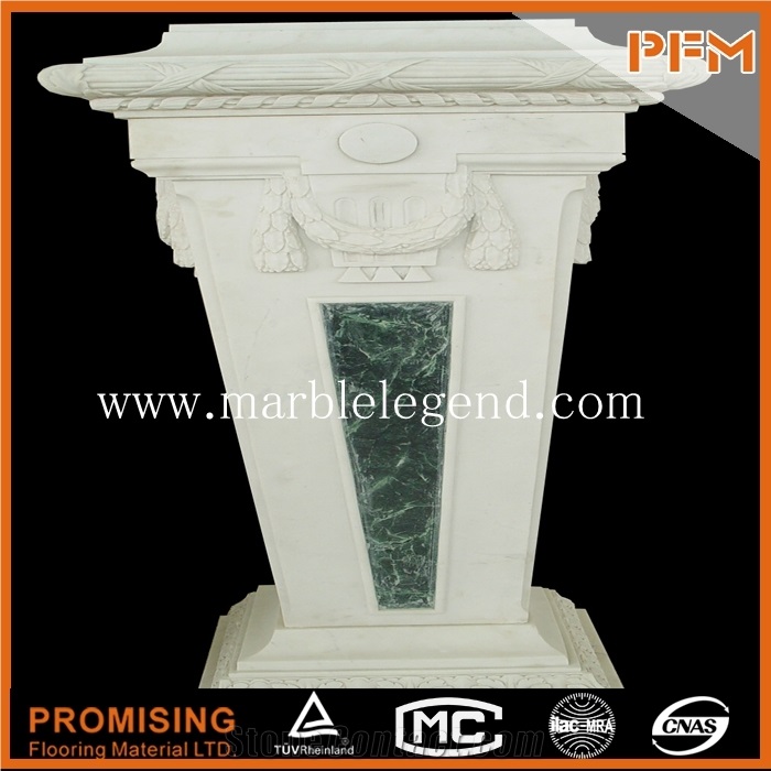 Marble Pillars and Columns Home Decoration,White Marble Roman Pillar Design,Natural Stone Pillar Holder