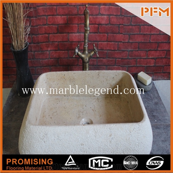 Modern Granite Sink for Bathroom,Bathroom Vessel Sink, Natural Stone Basin