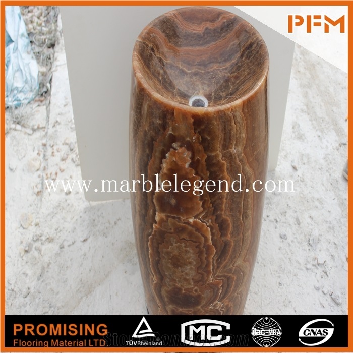 MultiColor Onyx Stone Pedestal Basin,Low Price Stone Pedestal Basin