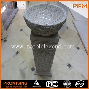 Natural Stone Pot Pedestal Basin,Outdoor Natural Pedestal Stone Basin