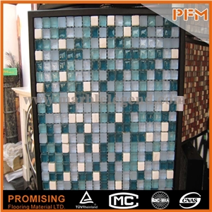 New Arrival Golden Select Alloy Glass and Stone Mosaic Wall Tiles 30x30mm Colorful Stone and Glass Mosaic,Glass Stone Mosaic Wall Tile