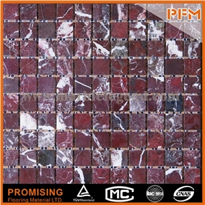 New Design Matt Glass Mix White Travertine Stone Mosaic Tile Strip