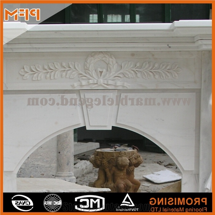 New Design Royal White Marble,Hunan White Marble Polished Western /European Customized Figure / Hand Carving Sculptured Fireplace Mantel,Hunan White Marble