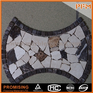 New Design Stone Mosaic Made in China Decoration Background Wall Mosaic Tile 300x300 Square Orange Glass Stone Mosaic