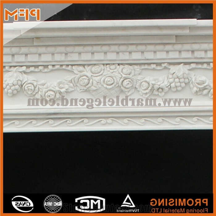 New Design White Marble Polished/Western / European Customized Figure / Hand Carving Sculptured Fireplace Mantel,Hunan White Marble Fireplace
