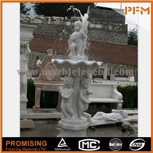 Pfm Design Outdoor Decorative Big Natural Stone Fountains/Garden White Marble