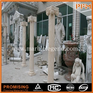 Polished High Quality Marble Column, White Marble Column