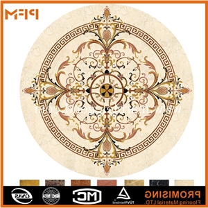 Pure Hand Carved Interior Marble Inlay Floor Pattern,Top Quality Marble Inlay Flooring Design, Golden Year/Rosso Verona/Crema Marfil/Honey Onyx Marble Medallion