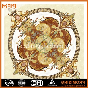 Pure Hand Carved Interior Marble Inlay Floor Pattern,Top Quality Marble Inlay Flooring Design, Golden Year/Rosso Verona/Crema Marfil/Honey Onyx Marble Medallion