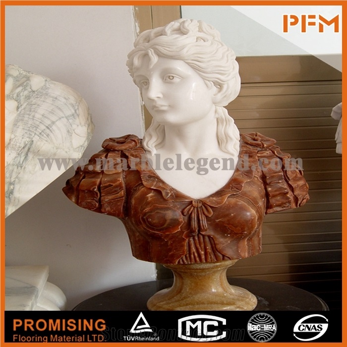 Red and White Marble/Women Sculptured Statue /Western/European Customized Figure Humanhand Carving