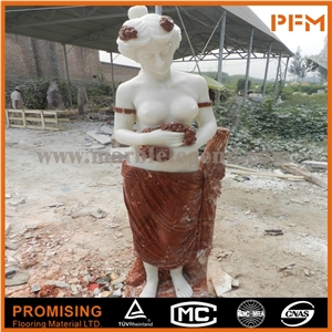 Red Jasper Marble Human Like Sculptured Statue, Western & European Customized Figure Human & Animal, Hand Carving for Outdoor & Garden