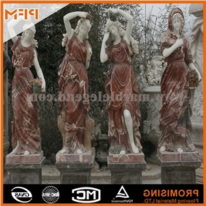 Red Jasper Marble Sculptured Statue /Western/European Customized Figure Human/Animal/ Hand Carving/For Outdoor/Garden
