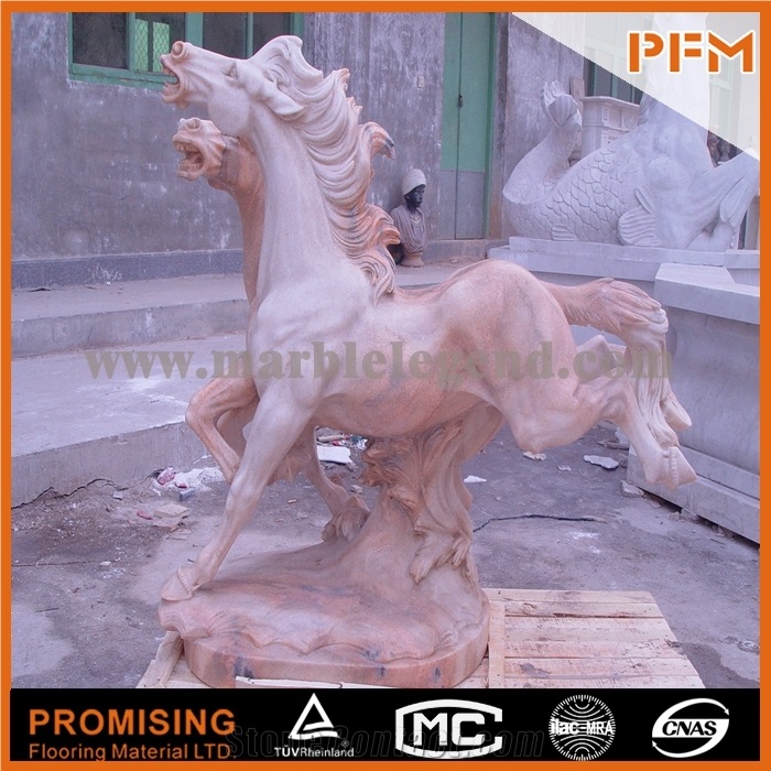 Red Marble Stone Animal Statue Dragon Sculpture