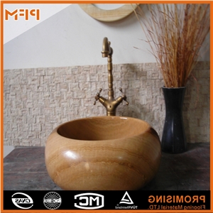 Round Beige Limestone Baby Bath Basin,Classical Carved Kitchen Stone Sink and Marble Wash Basin