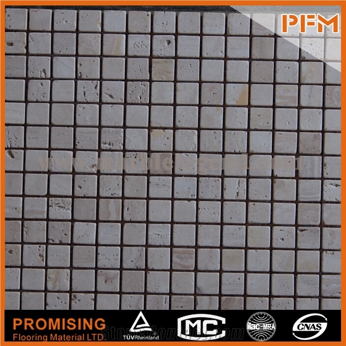 Salt Paving Natural Stone Grey Travertine Mosaic for Sale