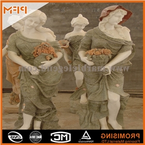 Spring Green Marble Sculptured Statue, Western/European Customized Figure Human/Animal/ Hand Carving/For Outdoor/Garden