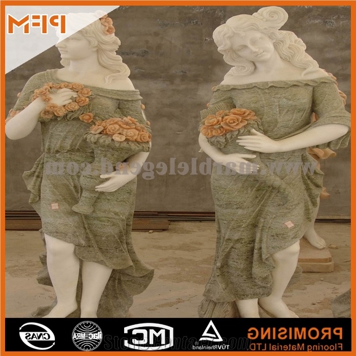 Spring Green Marble Sculptured Statue, Western/European Customized Figure Human/Animal/ Hand Carving/For Outdoor/Garden