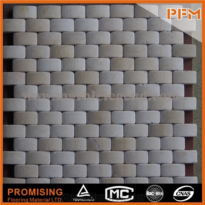 Stone Mosaic Quadrate & Curved Hot Sale Paving Natural Stone Beige Travertine Mosaic for Sale