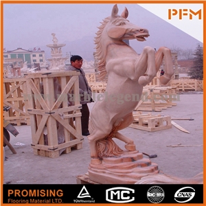 Sunset Red Marble Sculptured Statue, Western & European Customized Figure Human & Animal, Hand Carving for Outdoor & Garden