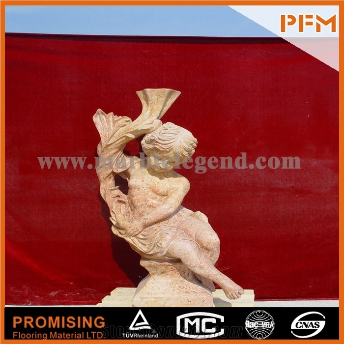 Sunset Red Stone Sexy Marble Girl Statue