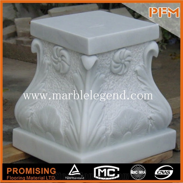 Supplying Marble Hollow Column for Hotel,Outdoor White Marble Big High Column