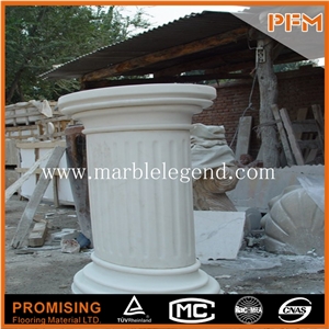 Supplying Marble Hollow Column for Hotel,Outdoor White Marble Big High Column