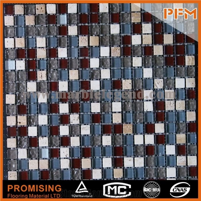 Tumble River Stone Mosaic Strip Crystal Mosaic Tiles,Border Tiles,Glass Mix Stone Mosaic