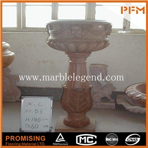 Various Size Classical Removable Marble Flower Pot, Beige Marble Flower Pots