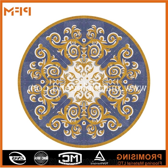 Waterjet Marble Tiles Design Floor Pattern,Natural Marble Flooring Design, Dark Emperador/Golden Year/Rosso Verona/Crema Marfil/Honey Onyx/Onyx Green/India Green Marble Medallion