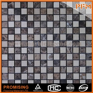 Wear-Resistance Round Marble Stone Mosaic,Gold and Silver Square China Metal Factory Matt Metallic Stone Mosaic