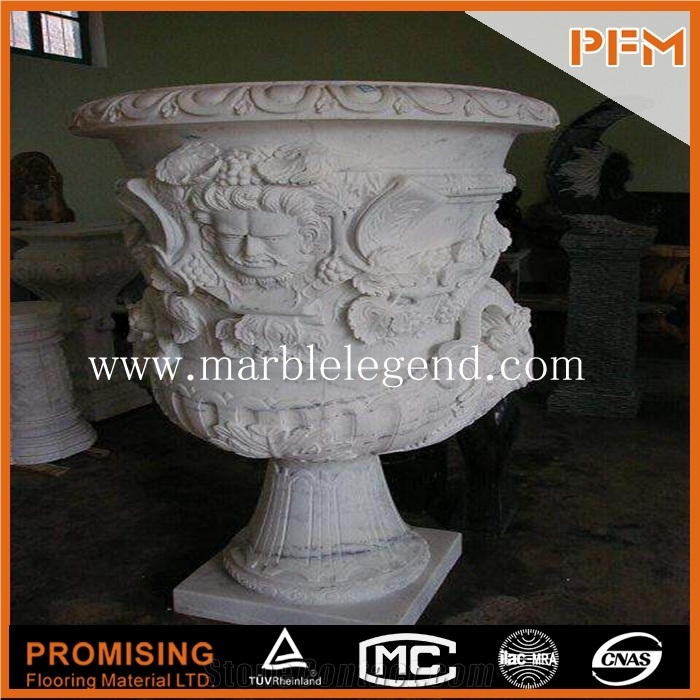 Well Finished Planter,Flower Pot,Antique Marble Flower Pot for Garden Decoration Marble Pot