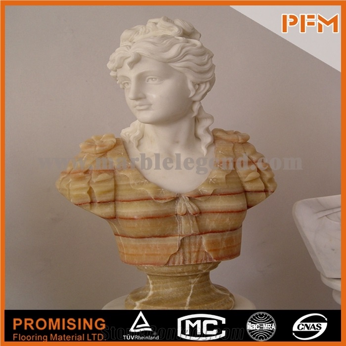 White and Yellow Marble /Bust Sculptured Statue /Western/European Customized Figure Human/ Hand Carving