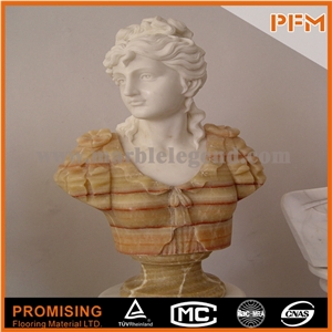 White and Yellow Marble /Bust Sculptured Statue /Western/European Customized Figure Human/ Hand Carving