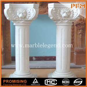 White Marble Columns,Garden Marble Decorative Column