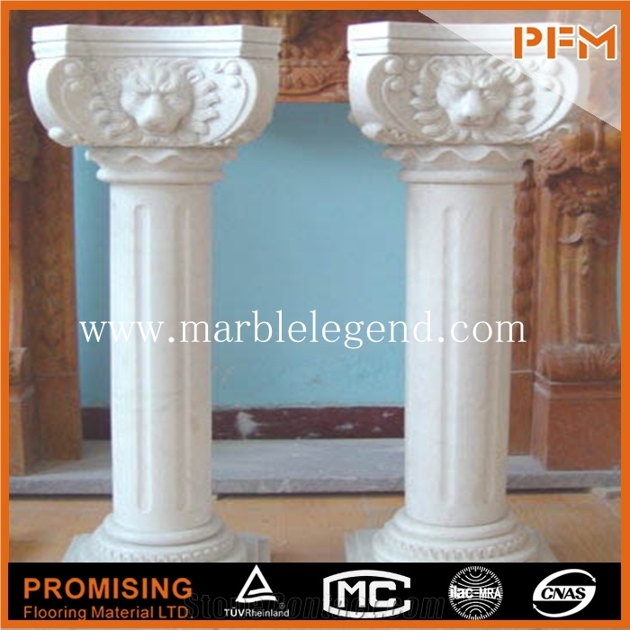 White Marble Decorative Gate Pillar Column