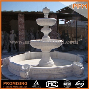 White Marble Garden 2 Tiers Modern Stone Water Fountain