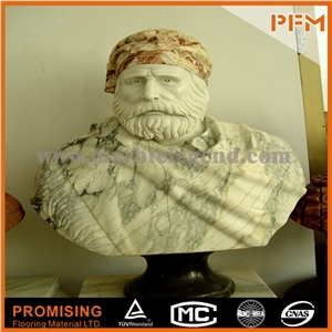 White Marble Man Bust Statue, Hunan White Marble Statues
