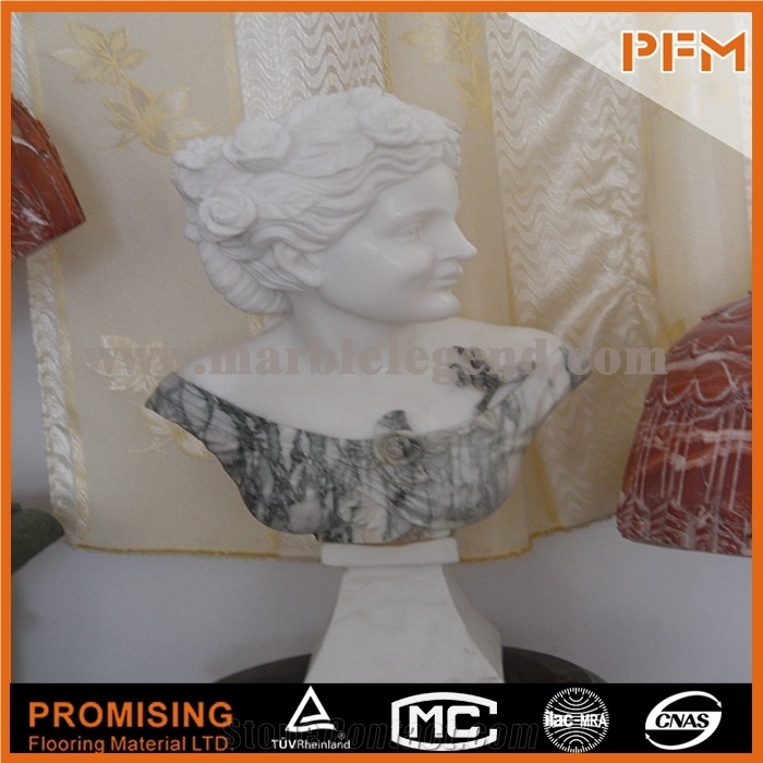 White Marble Man Bust Statue, Hunan White Marble Statues from China