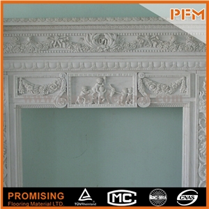 Women/ White Marble / Hunan White Marble Polished Western / European Customized Figure / Hand Carving Sculptured Fireplace Mantel
